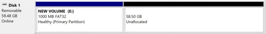 sd card fat32 partition done