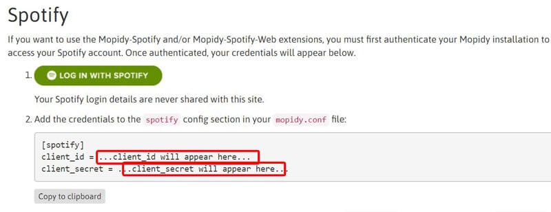 get client id and secret from spotify