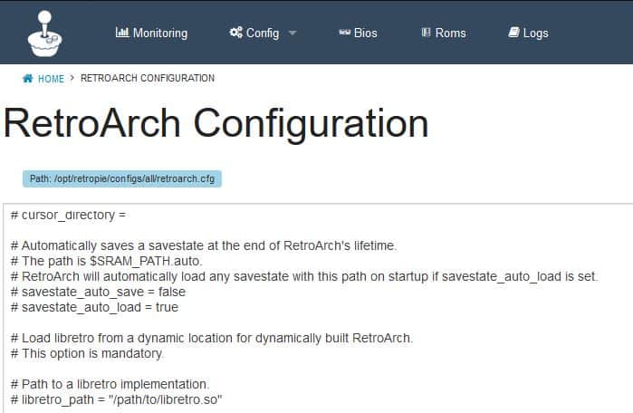 retroarch configuration file
