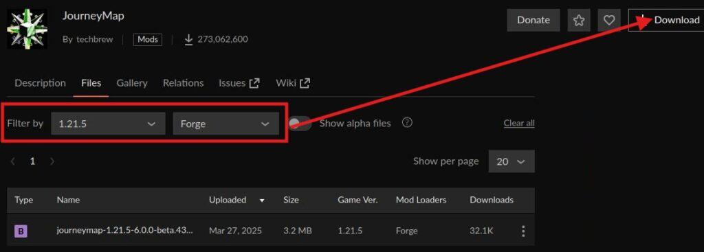 minecraft forge journeymap mod download