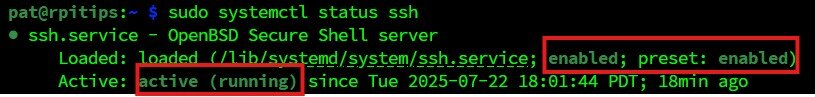 systemctl status ssh