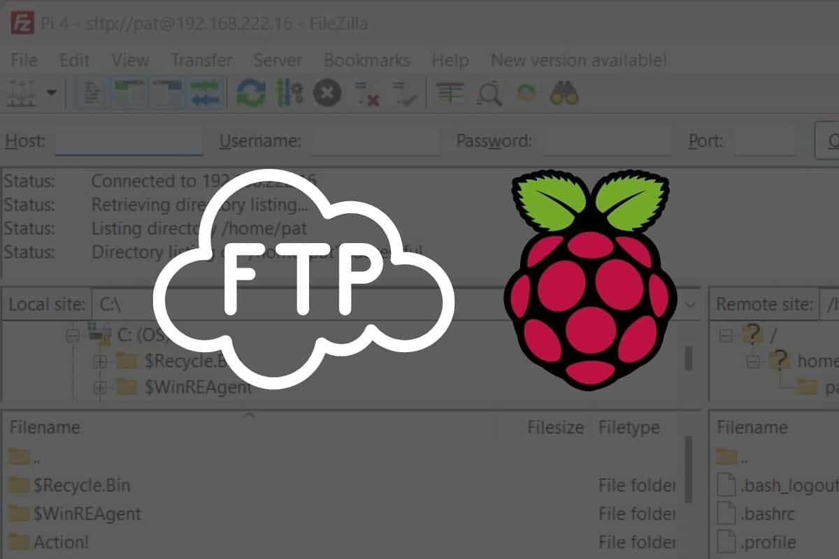how to install ftp server raspberry pi