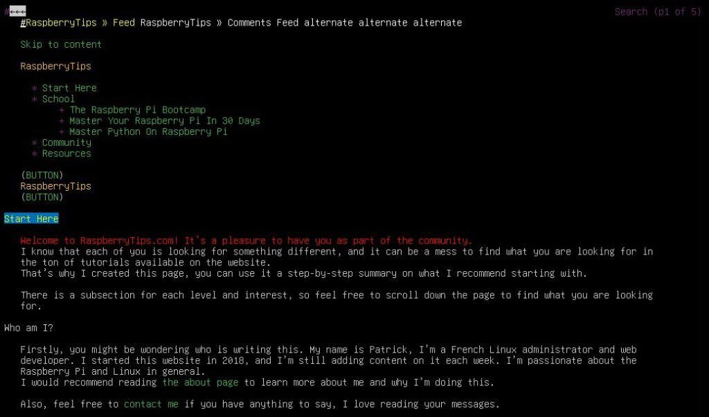 linux command visit website