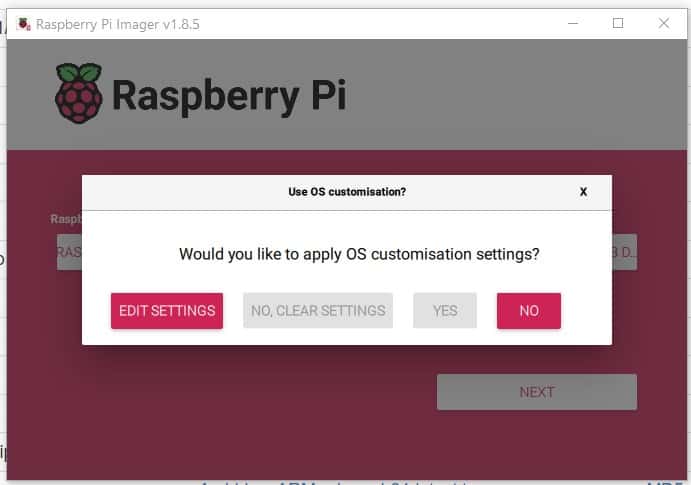 Raspberry Pi Imager - OS customization.