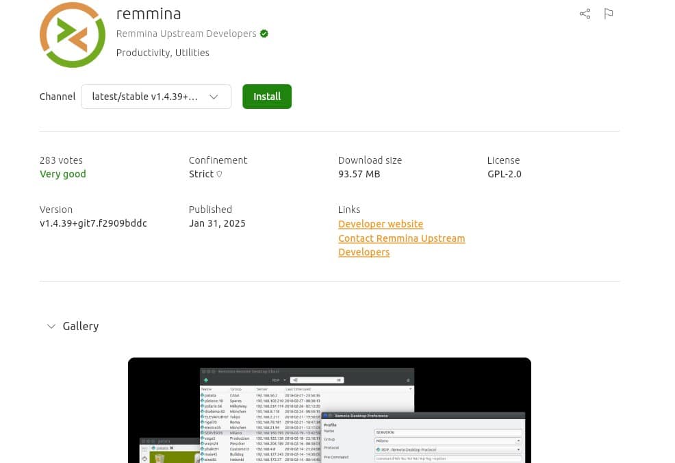remmina on ubuntu desktop 25