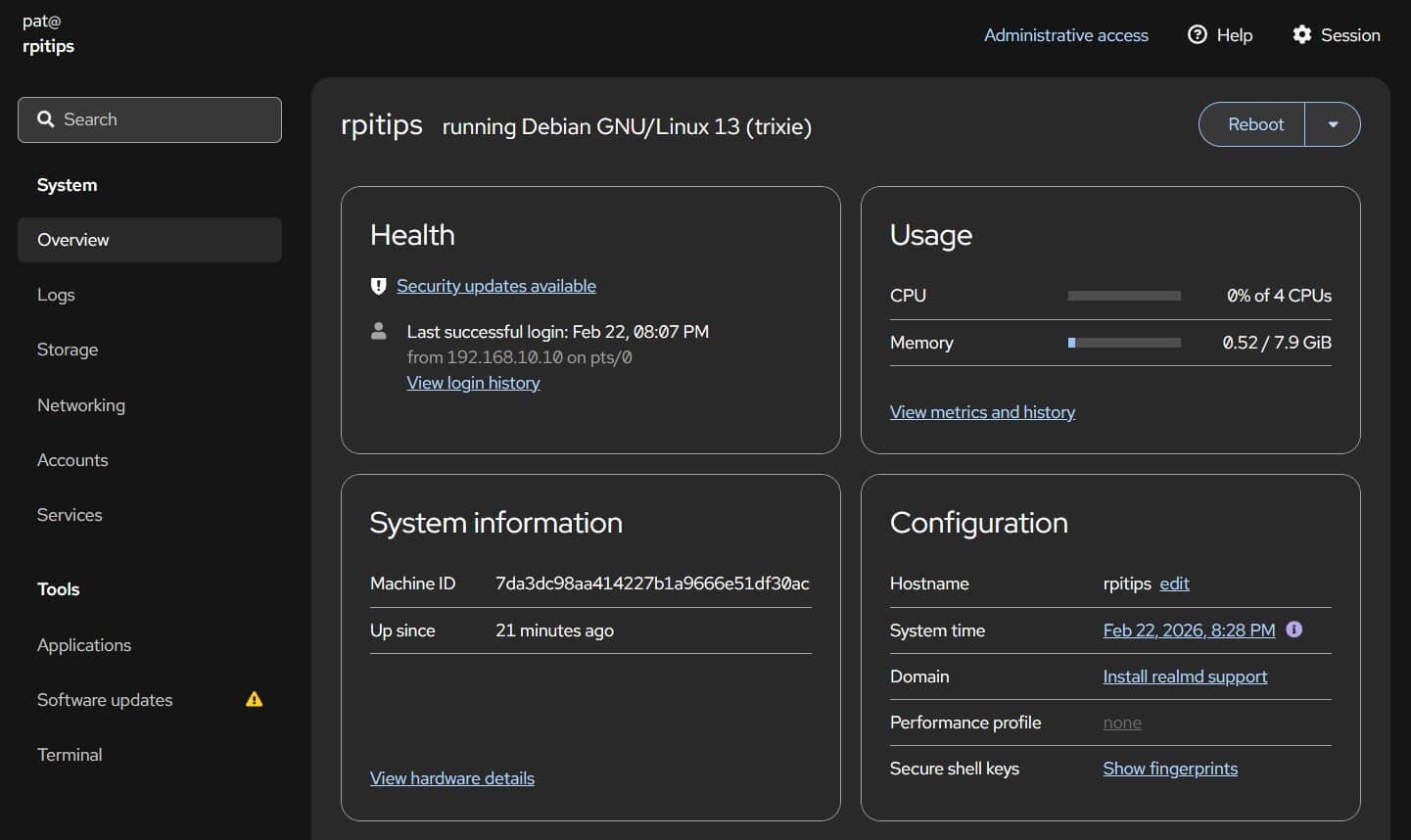 Cockpit on Raspberry Pi: The Ultimate Monitoring Tool – RaspberryTips