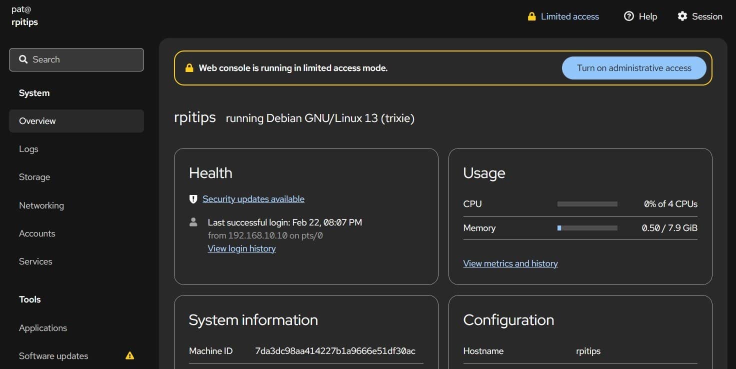 Cockpit on Raspberry Pi: The Ultimate Monitoring Tool – RaspberryTips