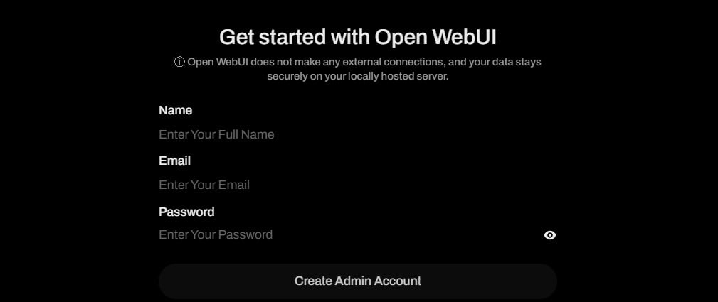 ollama webui create admin account