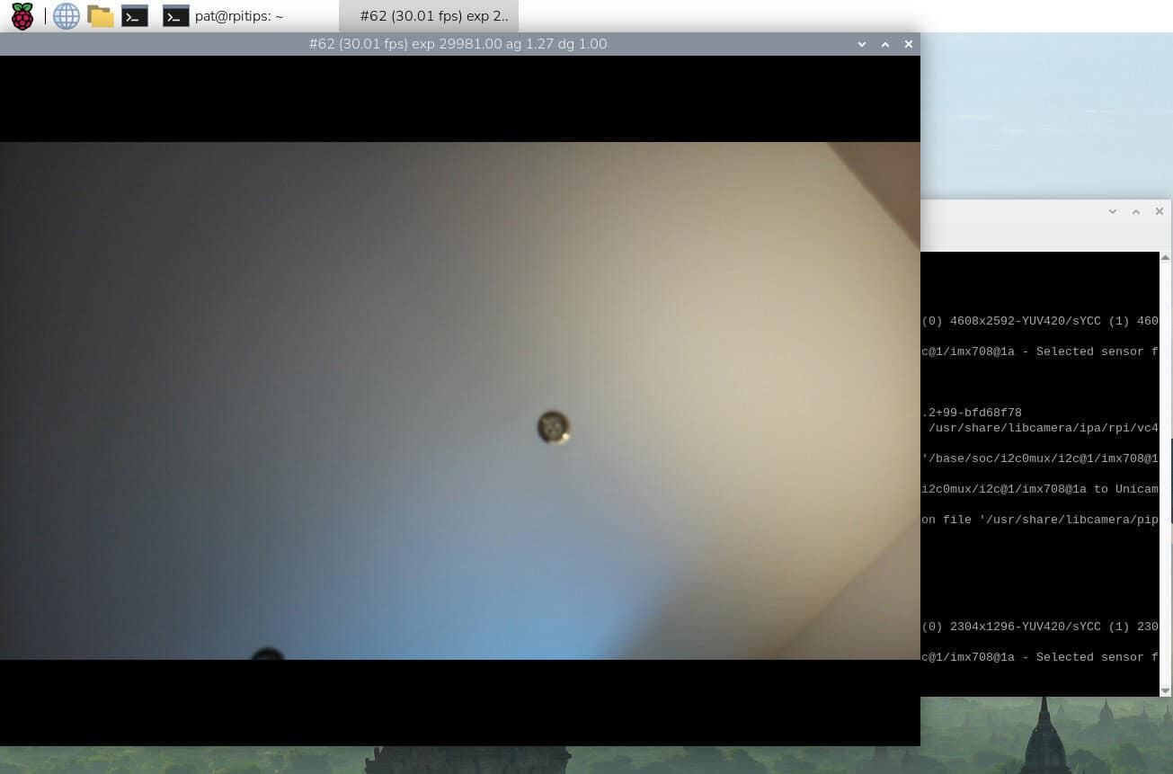 taking a photo using rpicam-still